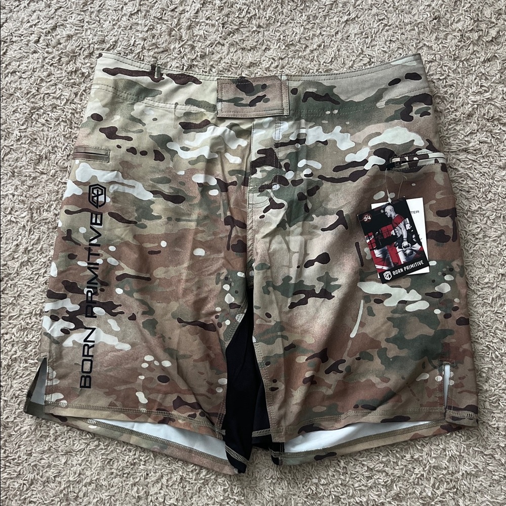 Born Primitive Multicolor Camo Athletic Shorts